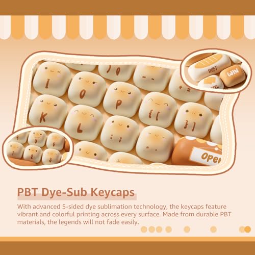 Akko PBT Keycaps Set, Bun Wonderland MOG Profile 138-Key Keycaps for Mechanical Keyboards - Image 2