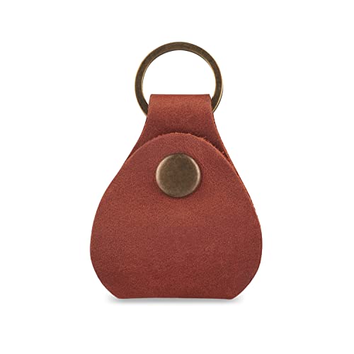 IRIDESCENT Leather Guitar Pick Holder Keychain, Guitar Pick Holder Case Bag, Plectrum Key Fob Cases Bag, Gift for Guitar Players (Cognac) - Image 4