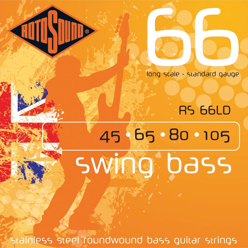 Rotosound طقم أوتار البيس الكهربائي Rotosound RS66LD Swing Bass 4 أوتار (45-105) - Image 1
