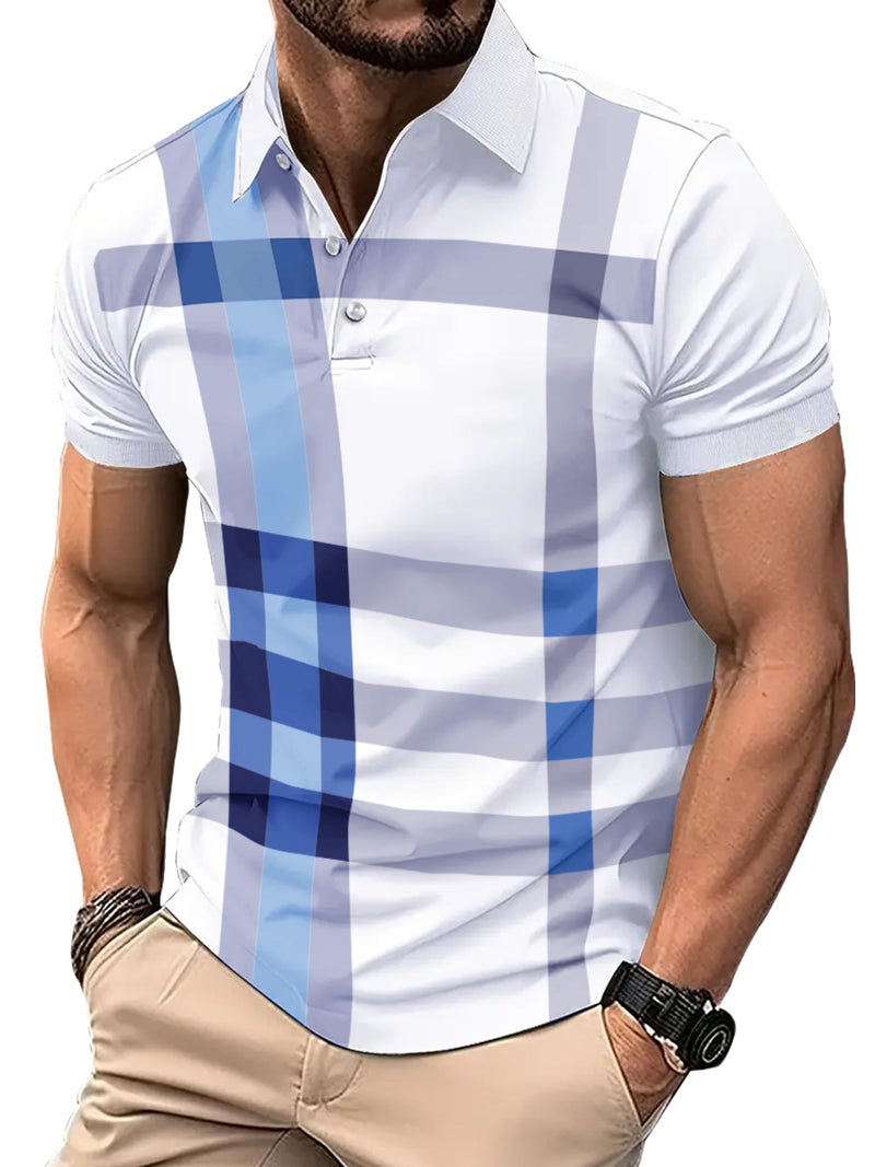 Noble Monk Men's Regular Fit Polo T Shirt |Half Sleeves |Collar Tshirts T Shirt | Casual Tshirt White Sky Blue - Image 4