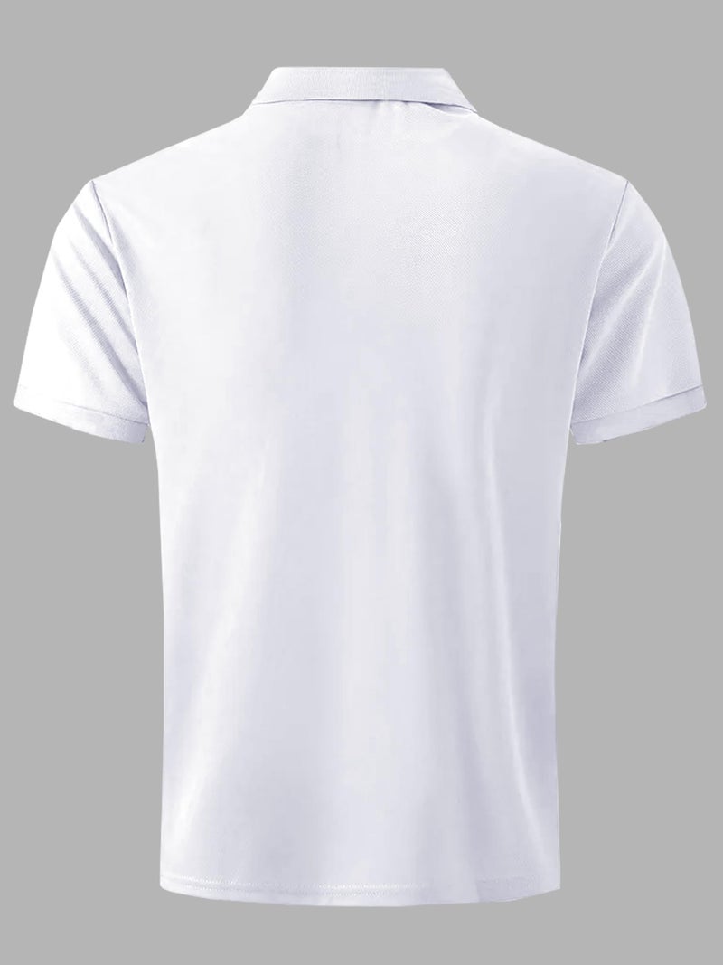 Noble Monk Men's Regular Fit Polo T Shirt |Half Sleeves |Collar Tshirts T Shirt | Casual Tshirt White Sky Blue - Image 2