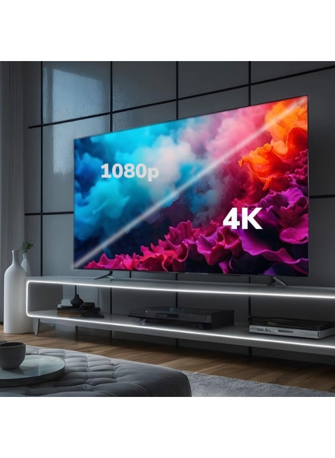 جينيرال جولد تلفزيون ذكي 85 بوصة QLED 4K UHD موديل 2026 الجديد، نظام WebOS، تصميم بدون إطار، واي فاي، بلوتوث، التعرف على الصوت، نتفليكس، يوتيوب، برايم فيديو - Image 4