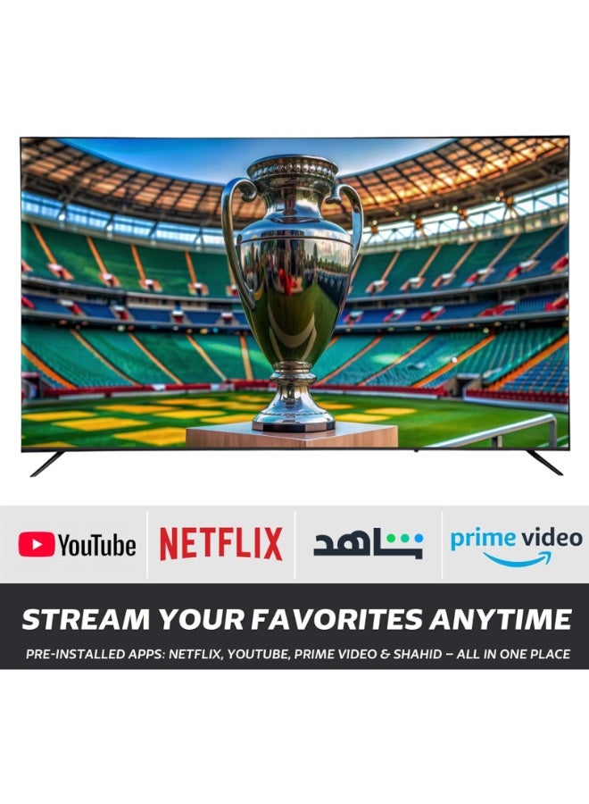 جينيرال جولد تلفزيون ذكي 85 بوصة QLED 4K UHD موديل 2026 الجديد، نظام WebOS، تصميم بدون إطار، واي فاي، بلوتوث، التعرف على الصوت، نتفليكس، يوتيوب، برايم فيديو - Image 5