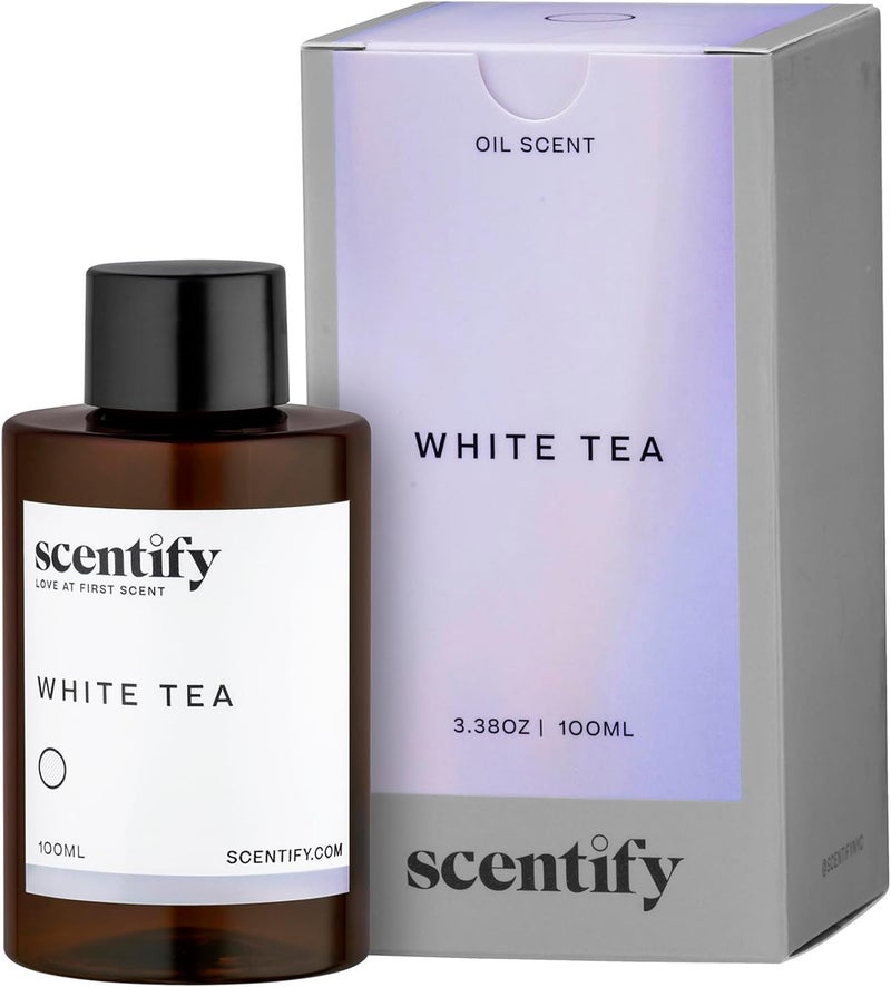 Scentify عطر زيت الشاي الأبيض للبخاخات الزيتية من سنتيفي - زيت عطري فاخر بنغمات الحمضيات والزهور والمسك والعنبر - عطر بخاخ عطري مريح غير سام وصديق للحيوانات الأليفة 3.4 أونصة - Image 1
