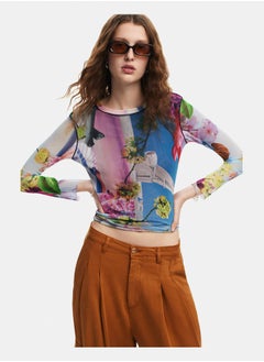 DESIGUAL Long-Sleeved T-Shirt With A Round Neck And Print Designed By M. Christian Lacroix

Fit: Regular
Print Designed By M. Christian Lacroix
Round Neck
Long Sleeve
Recycled Polyester  - Image 1