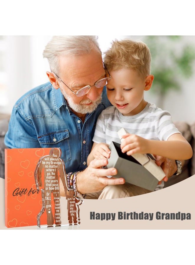 LuoHere Grandpa Gifts from Grandson Grandpa Birthday Fathers Day Idea Gifts Best Grandpa Ever Gift to My Great Grandpa Christmas Father's Day Grandparents Gift Granddad Papa Acrylic Plaque Sign - Image 4
