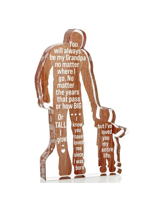 LuoHere Grandpa Gifts from Grandson Grandpa Birthday Fathers Day Idea Gifts Best Grandpa Ever Gift to My Great Grandpa Christmas Father's Day Grandparents Gift Granddad Papa Acrylic Plaque Sign - Image 1