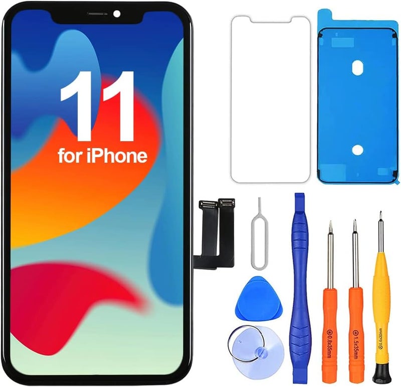 Ayake Store Screen Replacement for iPhone 11, 6.1-inch LCD Display Full HD and Touch Digitizer Assembly True Tone Programmable Face ID Remains with Tool Kits, for Model A2111, A2223, A2221 - Image 1