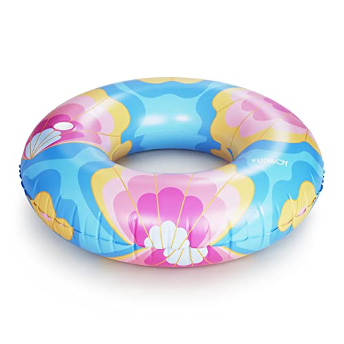 FUNBOY Giant Inflatable Mermaid Shells Tube Float Donut Style Pool Float Luxury Raft for Summer Pool Parties and Entertainment Large - Image 5