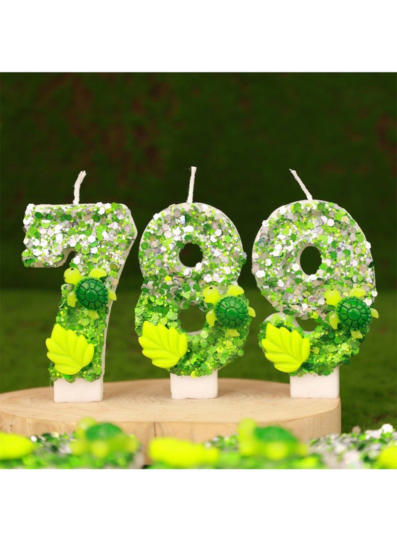 Number Birthday Candle, Green Number Cake Candles for Birthday, Weddings, Anniversaries, Theme Party Decorations 7cm (Number 1)