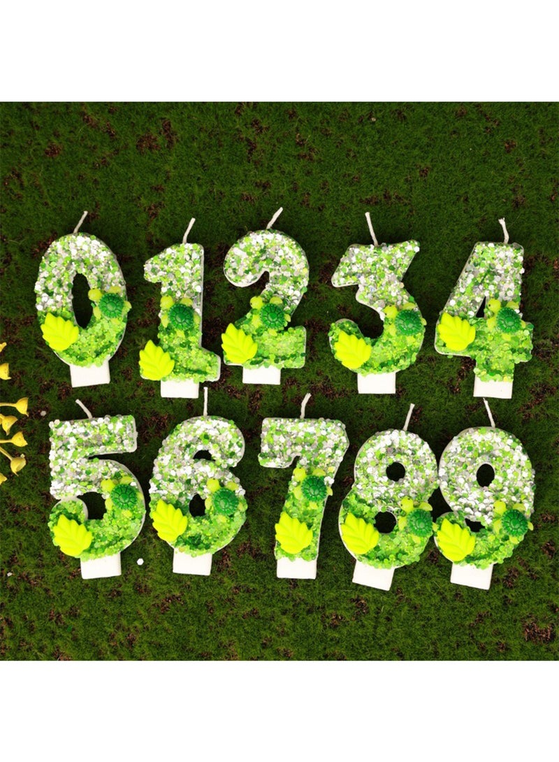Number Birthday Candle, Green Number Cake Candles for Birthday, Weddings, Anniversaries, Theme Party Decorations 7cm (Number 1)