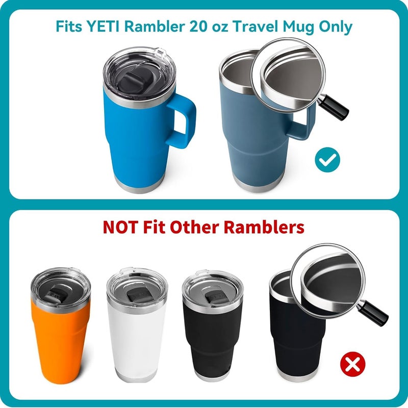 Soledea 20 oz Stronghold Replacement Screw Top Lid for YETI Rambler Travel Mug - Threaded, Spill-Proof, Straw-Friendly (Fits 20 oz YETI Rambler Travel Mugs Only) - Image 4