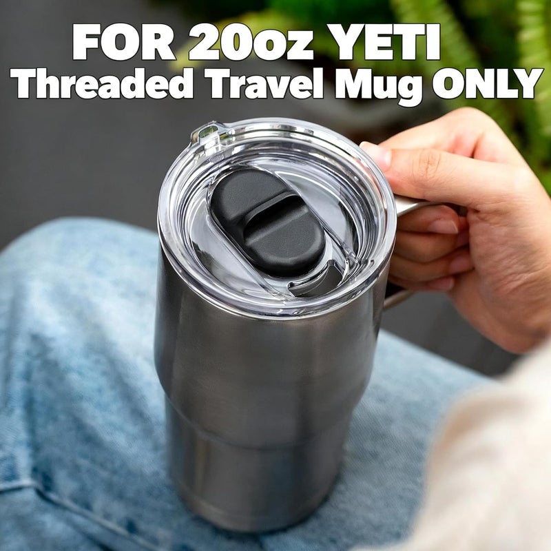 Soledea 20 oz Stronghold Replacement Screw Top Lid for YETI Rambler Travel Mug - Threaded, Spill-Proof, Straw-Friendly (Fits 20 oz YETI Rambler Travel Mugs Only) - Image 5