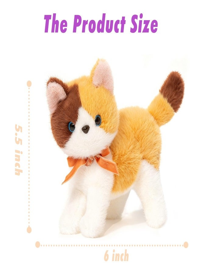 Ditucu Calico Cat Stuffed Animals Cute Soft Kitten Plush Doll Small Kitty Plushies Toys Gifts for Kids 6 inch - Image 3