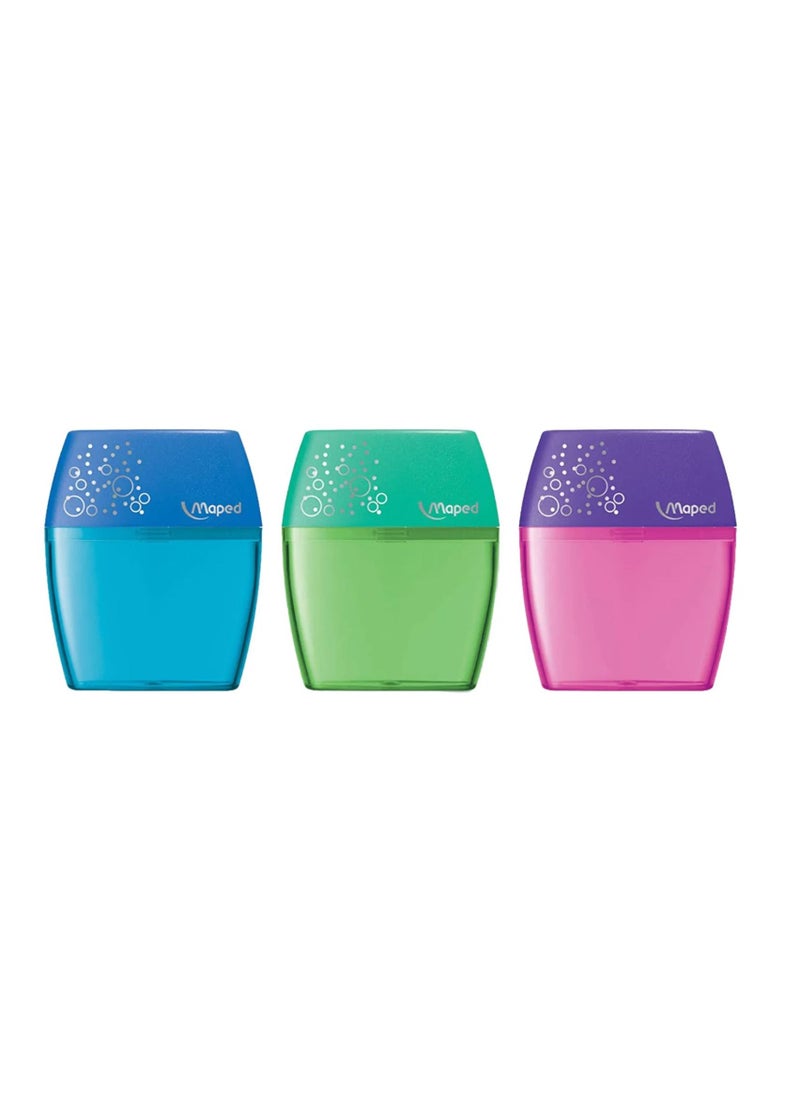 Maped 3-Piece Shaker Two Hole Sharpener Multicolour  - Image 1