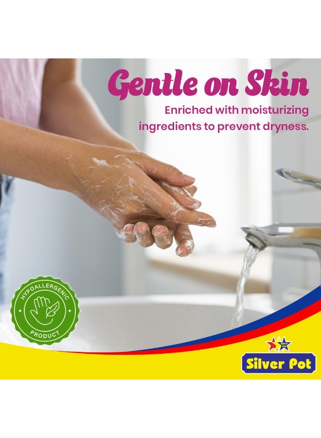 Silver Pot Fresh Rose Hand Wash Liquid Soap 20 Litres – (4 x 5 Litres) Gentle on Hands - Removes Oil, Grease & Odor - Germ Protection Hand Soap - Fresh Rose Fragrance - Image 2