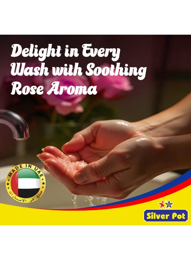 Silver Pot Fresh Rose Hand Wash Liquid Soap 20 Litres – (4 x 5 Litres) Gentle on Hands - Removes Oil, Grease & Odor - Germ Protection Hand Soap - Fresh Rose Fragrance - Image 4