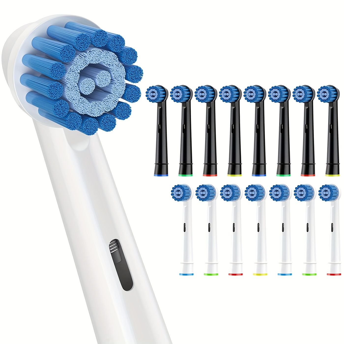 16 Pcs Sensitive Gum Care Replacement Brush Heads Compatible With Oral B Electric Toothbrush Soft Bristle For Superior And Gentle Clean Black