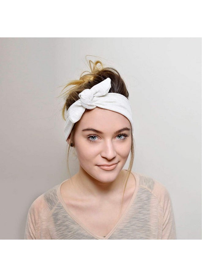 DRESHOW 4 Pack Headbands For Women Bow Knotted Hair Band Facial Cloth Rabbit Ears Running Sport Elastic Hair Wrap  - Image 3