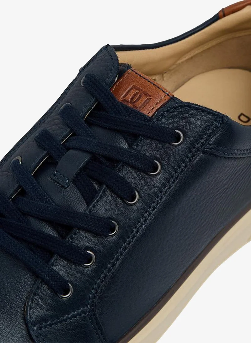 DUCHINI BLUE Men Leather Lace-Up Ankle Sneakers for Men | Best Price UAE