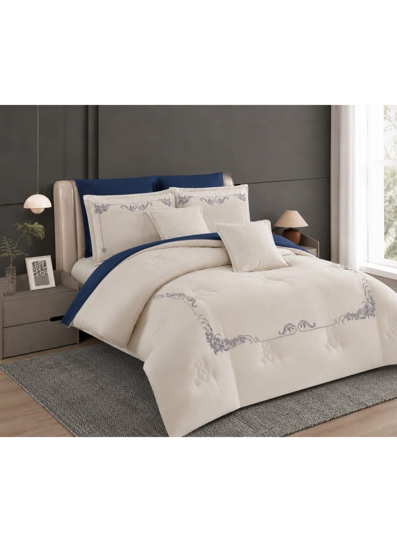 8-Piece Embroidered Double Bedding Set – Modern Elegance and Ultimate Sleeping Comfort - Image 3
