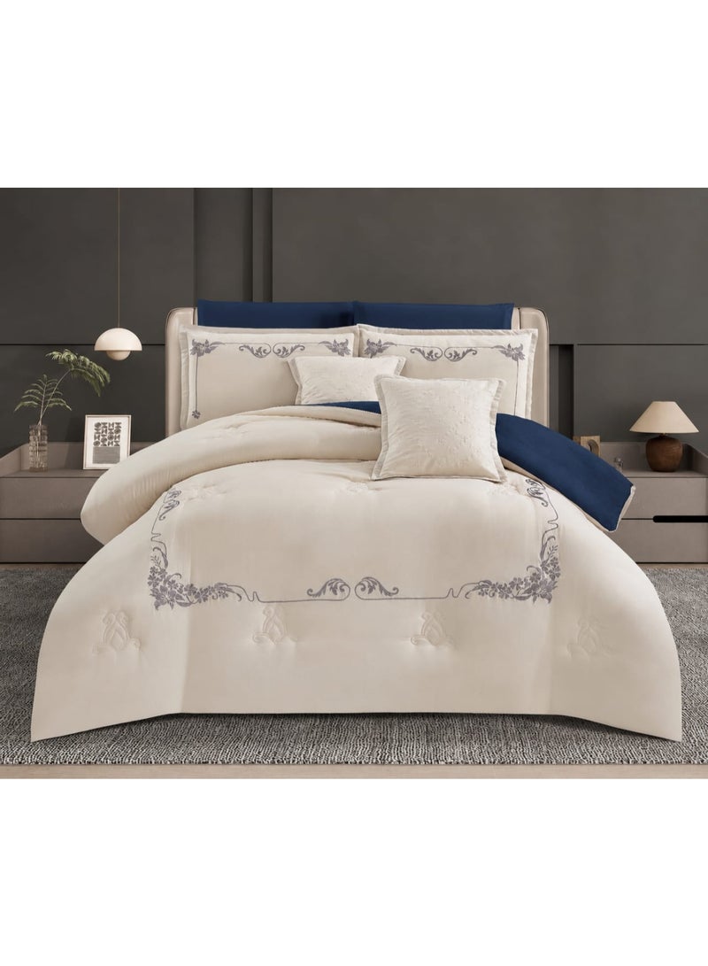 8-Piece Embroidered Double Bedding Set – Modern Elegance and Ultimate Sleeping Comfort - Image 1
