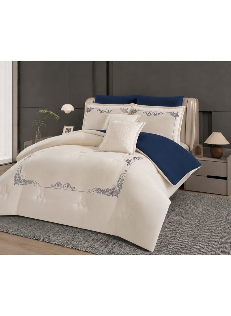 8-Piece Embroidered Double Bedding Set – Modern Elegance and Ultimate Sleeping Comfort - Image 2