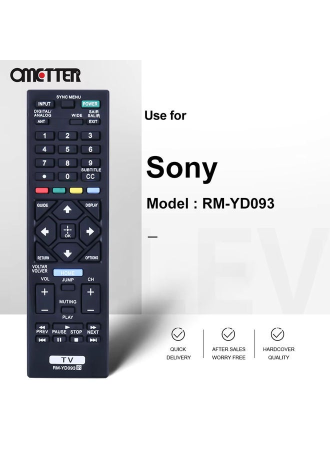 OMETTER New RM-YD093 RM-YD092 Suitable for Sony TV Remote Control Niversal KDL-32R435B 32R425B KDL-32R429B - Image 2