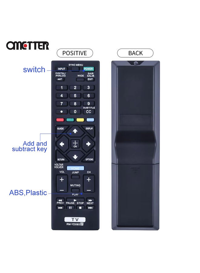 OMETTER New RM-YD093 RM-YD092 Suitable for Sony TV Remote Control Niversal KDL-32R435B 32R425B KDL-32R429B - Image 4