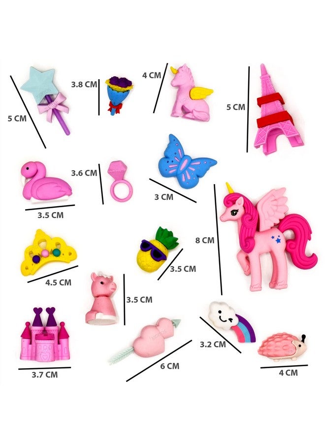 كيديتوس مجموعة ممحاة كيديتو من 15 قطعة، لعبة قصر القصص الخيالية للبنات، مجموعة ممحاة أنيقة للأطفال، مجموعة أدوات مكتبية مدرسية، هدية عيد ميلاد، متعددة الاستخدامات - Image 5