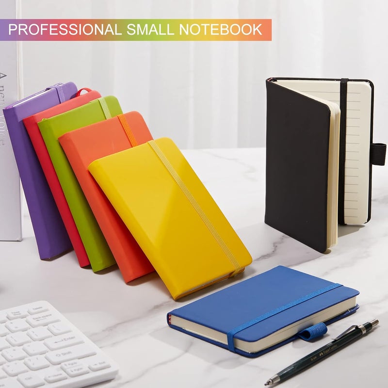 Epakh دفتر ملاحظات جيب إيباه 7 حزمة دفاتر صغيرة ميني دفتريات 35 × 55 بوصة غلاف صلب دفتر جيب صغير مع جيب داخلي وحامل قلم دفتر ملاحظات مخطط صغير للمكتب والمدرسة - Image 5