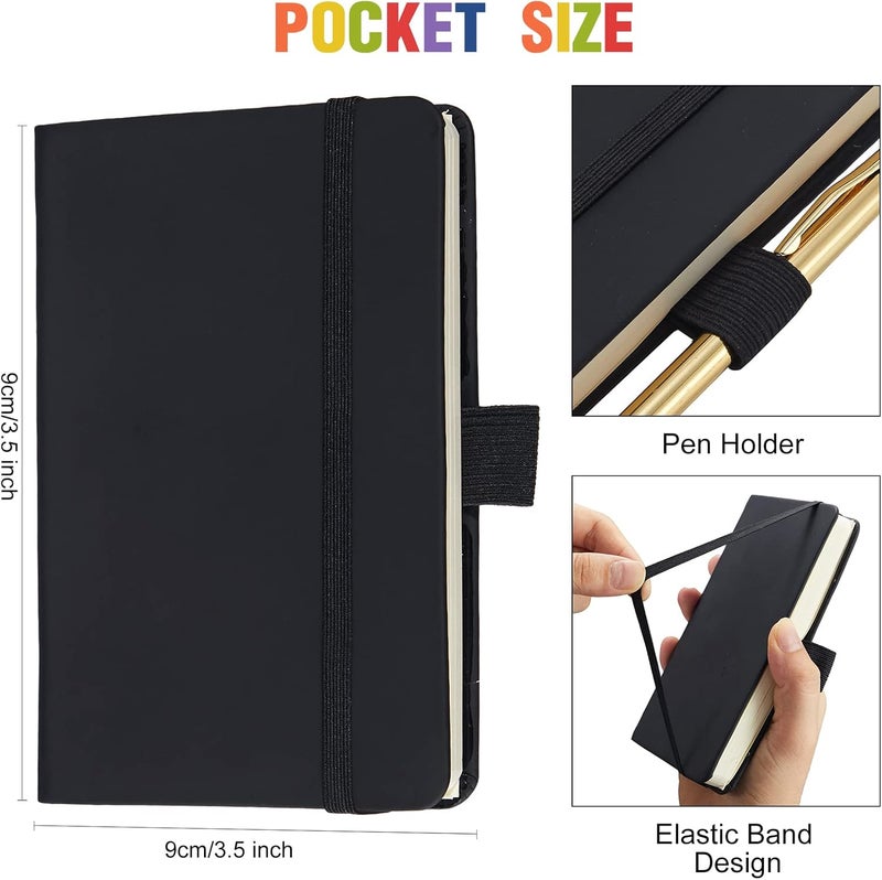 Epakh دفتر ملاحظات جيب إيباه 7 حزمة دفاتر صغيرة ميني دفتريات 35 × 55 بوصة غلاف صلب دفتر جيب صغير مع جيب داخلي وحامل قلم دفتر ملاحظات مخطط صغير للمكتب والمدرسة - Image 3