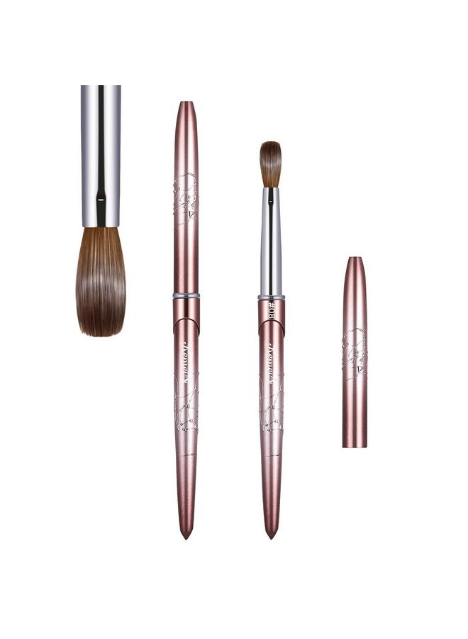 KEMEISI Acrylic Nail Brush Size 8Kemeisi 100% Pure Kolinsky Nail Art Brushes Sturdy Handle Oval Shaped Acrylic Powder Nail Design Tools For Professional Manicure Diy Home Salon (Brown Gradient)  - Image 1
