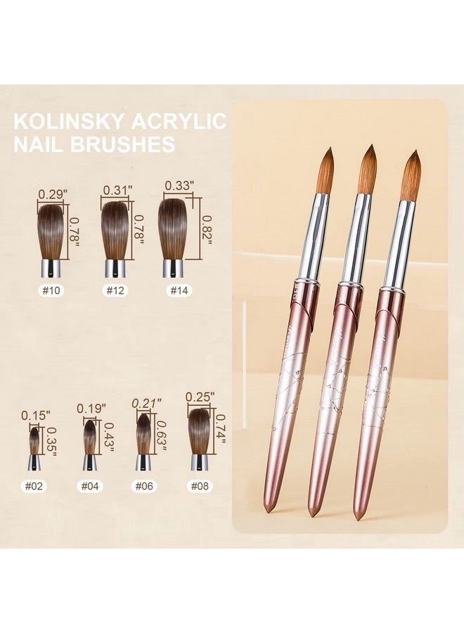 KEMEISI Acrylic Nail Brush Size 8Kemeisi 100% Pure Kolinsky Nail Art Brushes Sturdy Handle Oval Shaped Acrylic Powder Nail Design Tools For Professional Manicure Diy Home Salon (Brown Gradient)  - Image 5