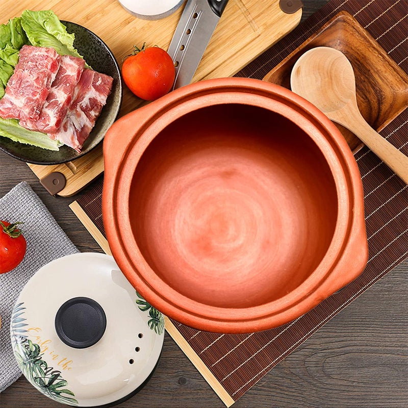 EZAHK Handmade Clay Earthen Kadai Pot with Lid for Cooking & Serving - Brown (1.5 liter), Natural and Traditional Pure |Non-Stick | - Image 4