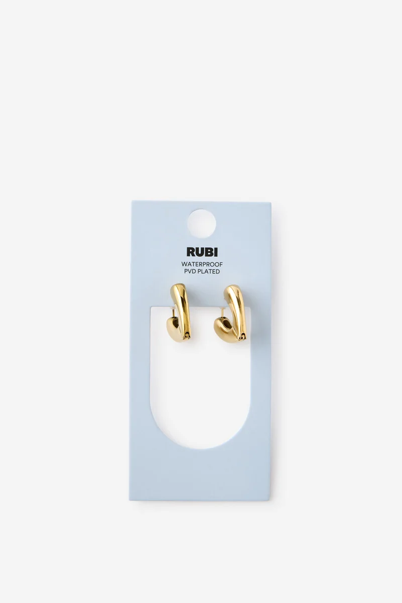 روبي Waterproof Mid Hoop Earring