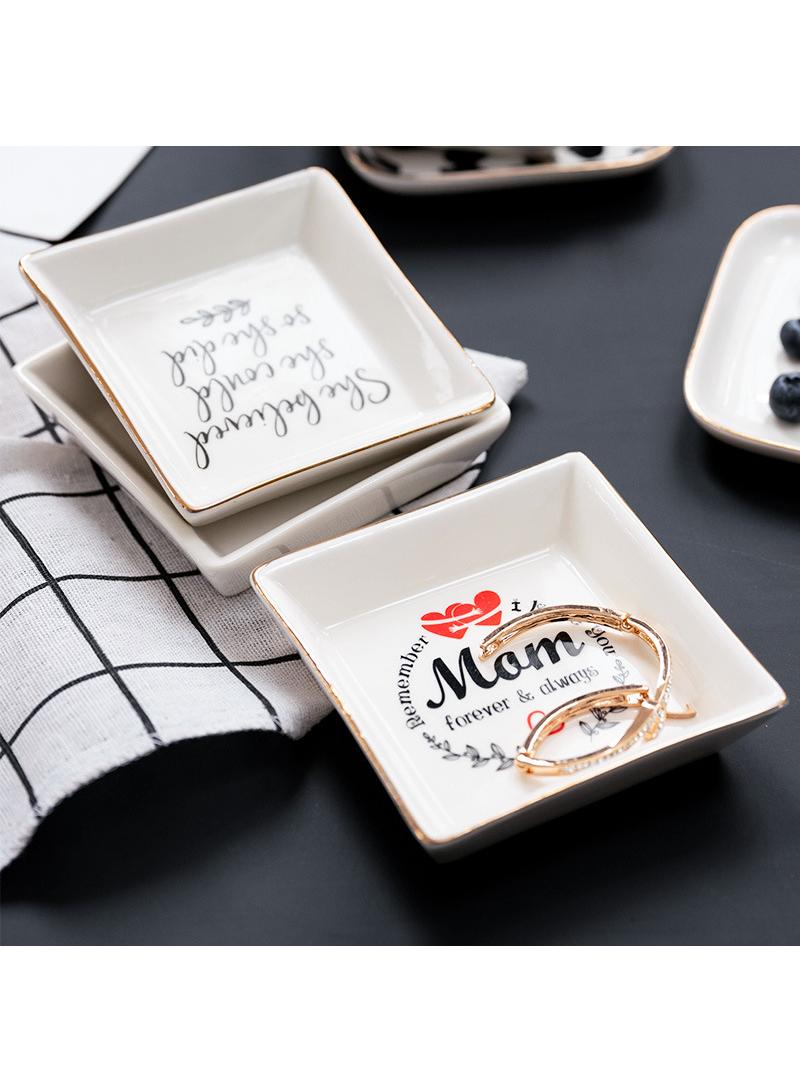 Y&D Ceramic Ornaments Jewelry Plate Ring Plate Jewelry Necklace Tray Decorative Plate-Believe  - Image 2