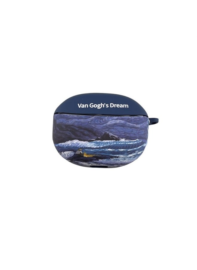 Generic - Applicable VIVO TWS3Pro/3E Wireless Bluetooth Headset Protective Case Cartoon Soft Case TWS4 Headset Case-Color:Silicone Soft Shell-wave Painter-Model:Vivo Tws 3pro (protective Case) - Image 1