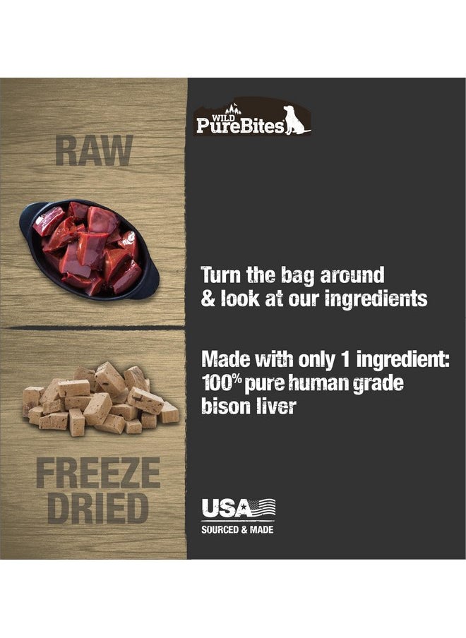 PUREBITES - PureBites Wild Bison Freeze Dried Dog Treats, 1 Ingredient, Made in USA, 2.1oz - Image 1