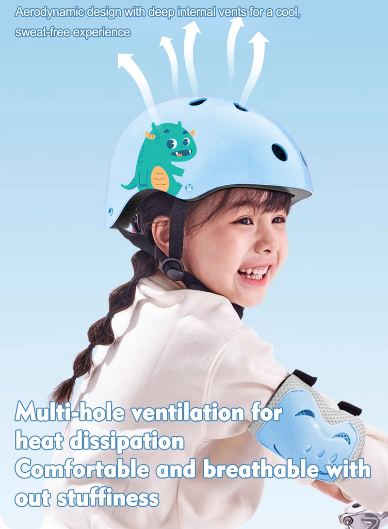 MaBaby Kids Helmet 7 in 1 Adjustable Protective Sports Gear Set, Kids Bike Helmets, Kick Scooter, Inline Skate, with Knee Elbow Pads Wrist Guards, for Kids Ages 3-12 Boys and Girls - Image 3