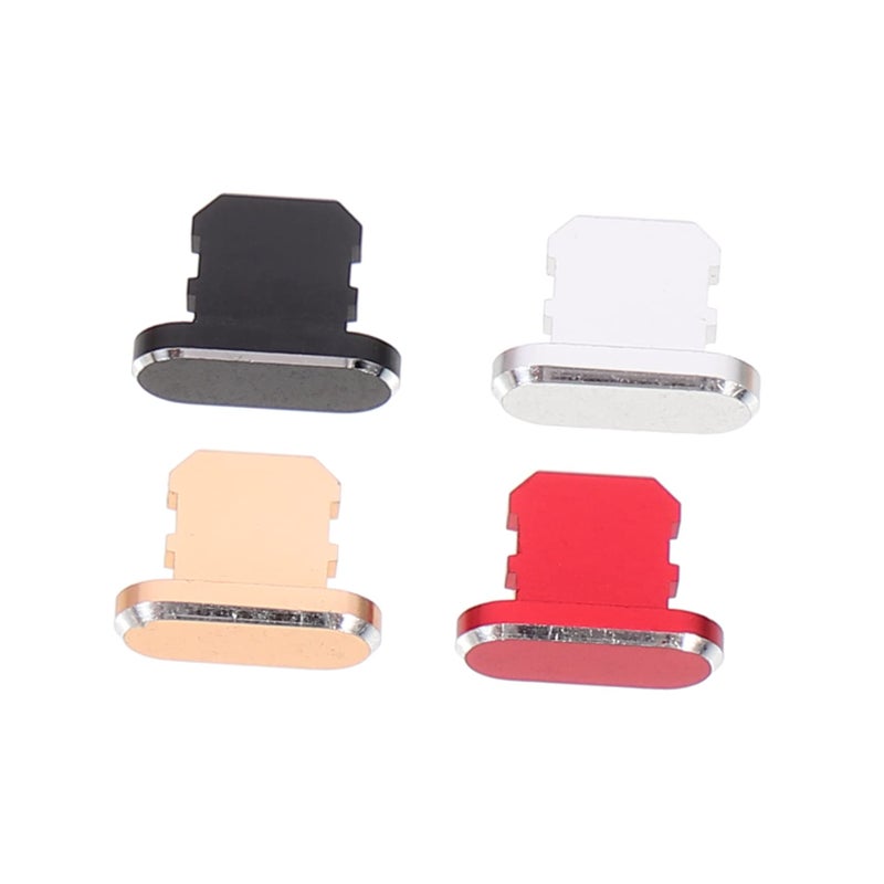 مجموعة سدادات غبار الألومنيوم الأسود غير اللامع من 4 قطع لمنافذ شحن USB والديكور - Image 2