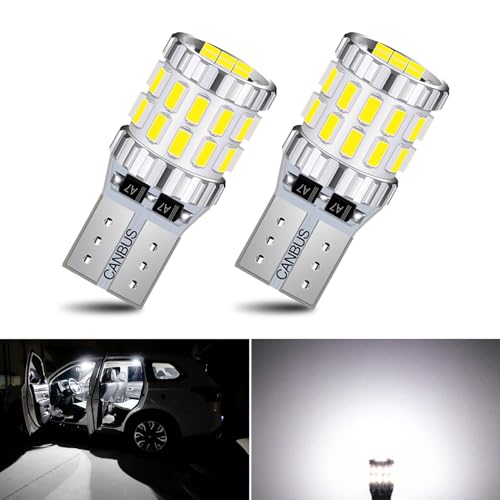 gunhunt Pack2 Car Wide Lights 3W Led Light Bulbs Aluminum Reading Lights License Plate Lights Instrument Lights Auto Bulb Replacements Universal for Most Cars Trucks SUVs White - Image 1