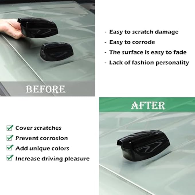 rayihni Antenna Cover Compatible with Land Rover Defender 90 110 130 2020 2021 2022 2023 2024 2025 Accessories, Automotive Top Roof Signal Base Cover, Piano Black - Image 3