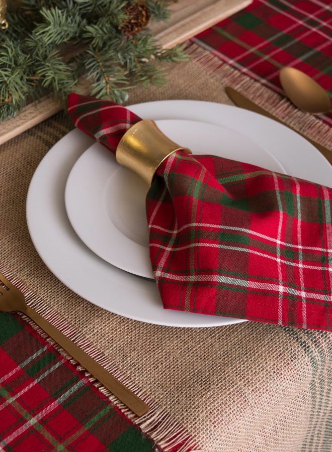 DII Tartan Holly Plaid Square Tablecloth, 100% Cotton with 1/2" Hem for Holiday, Family Gatherings, & Christmas Dinner (52x52" - Seats 4) - Image 3