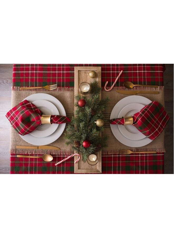 DII Tartan Holly Plaid Square Tablecloth, 100% Cotton with 1/2" Hem for Holiday, Family Gatherings, & Christmas Dinner (52x52" - Seats 4) - Image 4