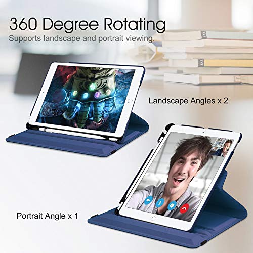 Fintie Rotating Case for iPad 9th Generation (2021) / 8th Generation (2020) / 7th Gen (2019) 10.2 Inch - 360 Degree Rotating Stand Cover with Pencil Holder, Auto Wake Sleep, Navy - Image 3