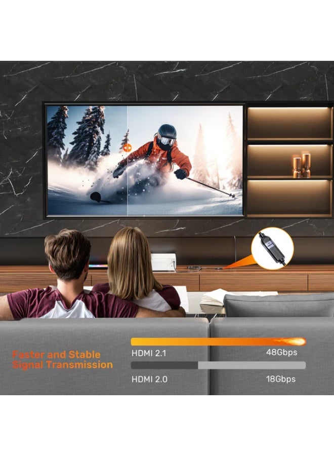 UNITEK كابل تمديد HDMI 2.1 ذكر إلى أنثى، HDMI2.1 8K 60Hz، محول كابل تمديد HDMI ذكر إلى أنثى متوافق مع التلفزيون عالي الدقة، عصا التلفاز، مشغلات الوسائط المتدفقة، مشغل DVD بلو راي، وحدات التحكم في الألعاب، صندوق الأقمار الصناعية، مستقبلات AV، صندوق التلفاز، Boxee، Xbox360، Xbox One S، PS5، PS4، PS3، PSVR، نينتندو وي يو، نظارات Oculus Rift VR، عصا الكمبيوتر ويندوز 10، التلفاز المثبت على الحائط، صندوق اختيار HDMI، الكمبيوتر، إلخ. - Image 5
