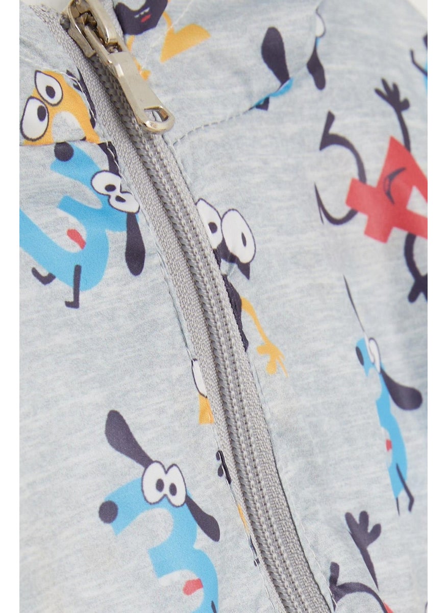 Breeze GİRLS & BOYS Boy's Raincoat Colorful Confused Numbers Patterned 1-5 Years, Gray Melange  - Image 4