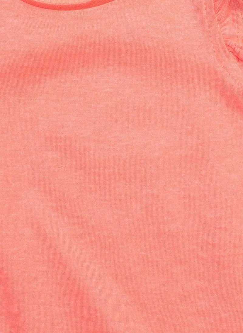 MINOTI Teen Girls Cap Sleeve T-Shirt with Frill Shoulders