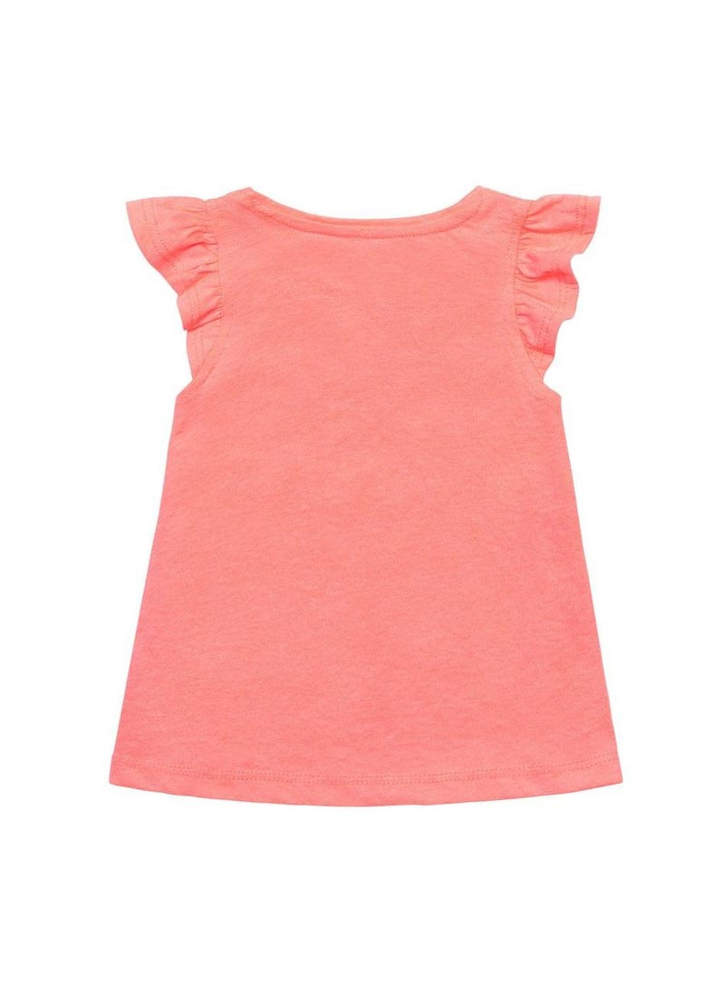 MINOTI Teen Girls Cap Sleeve T-Shirt with Frill Shoulders - Image 2